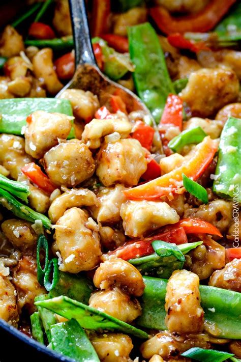 Toss the ingredients from the centre to the side of the wok using a wooden spatula. Skinny Honey Coconut Cashew Chicken Stir Fry - in your ...