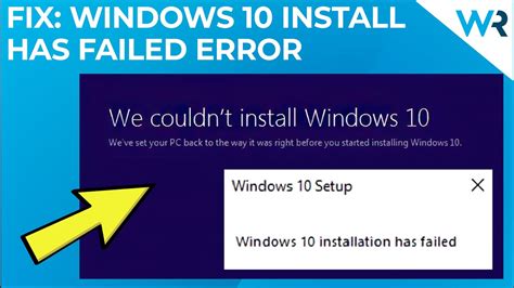 Fix Windows Installation Has Failed Error Youtube