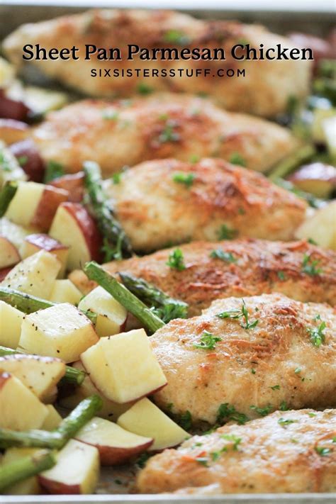 One Pan Baked Parmesan Chicken And Vegetables Recipe In 2021 Baked