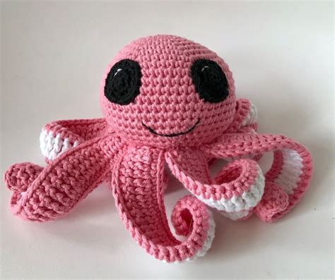 Pieuvre Rose Au Crochet Octopus Au Crochet Amigurumi Peluche Faite Main Doudou Fait Main