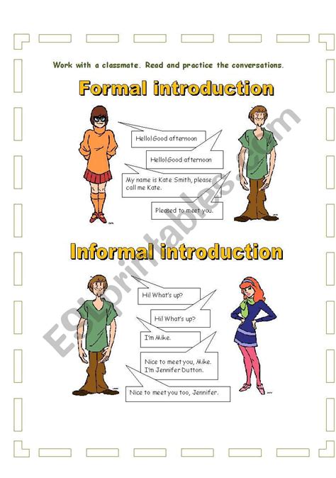 Formal And Informal Greetings Exercises
