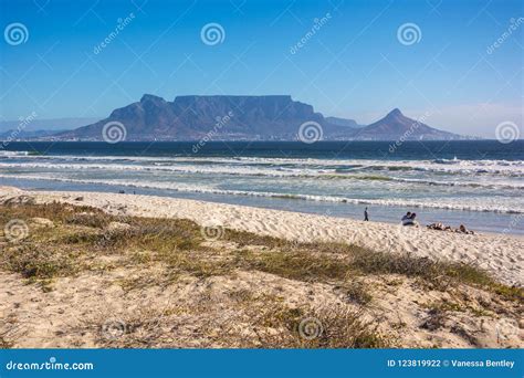 View Of Table Mountain From Blouberg Beach In Cape Town Editorial