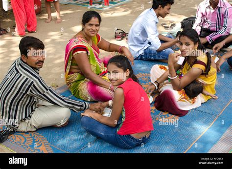 A Family Posing For A Picture In Mumbai India Stock Photo Alamy