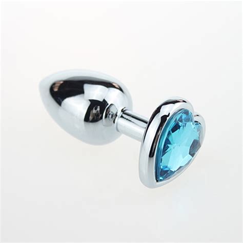 Large Size 954cm Stainless Steel Anal Plug Heart Shaped Jeweled Butt Plug Adult Sex Toys For