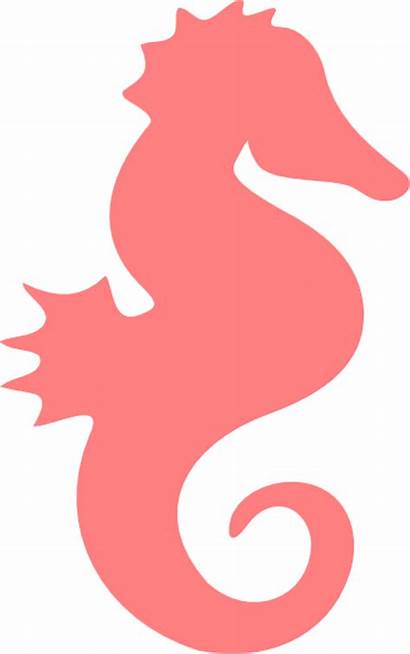 Coral Seahorse Clip Animals Pink Clipart Clker