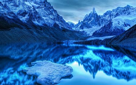 Landscape Mountain Lake Snow Ice Wallpapers Hd
