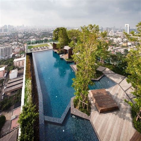 Not all of these will be present in every modern outdoor space, but a truly contemporary yard will utilize many whatever your personal style, a modern garden can be designed to fit it. Roof Garden and Infinity Pool - Life @ Ladprao 18 by Shma ...