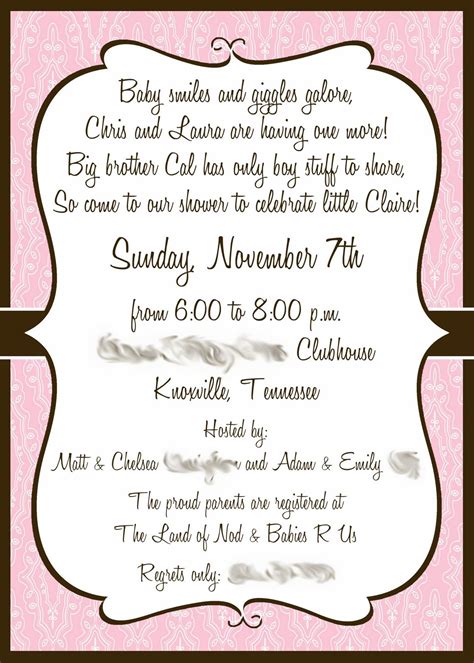 Girl Baby Shower Invitations Con Imágenes Pink Baby Shower S A