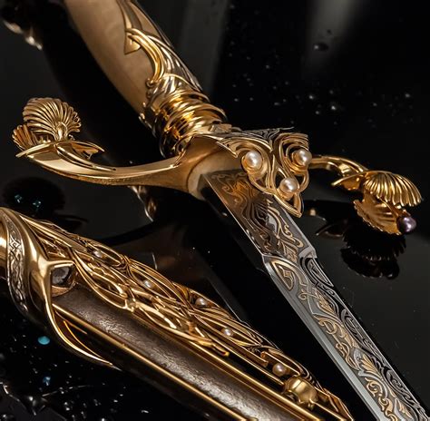 Pearls In The Handle Of A Dagger Gold Aesthetic Medieval Aesthetic