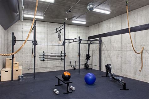 Lakefront Modern Industrial Home Gym Minneapolis By John