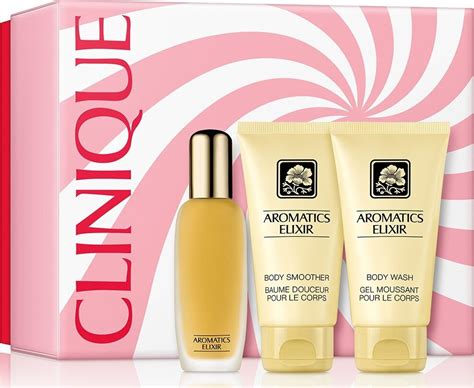 Clinique Aromatics Elixir Essentials Body Smoother 75ml Body Wash 75ml And Perfume Spray 45ml