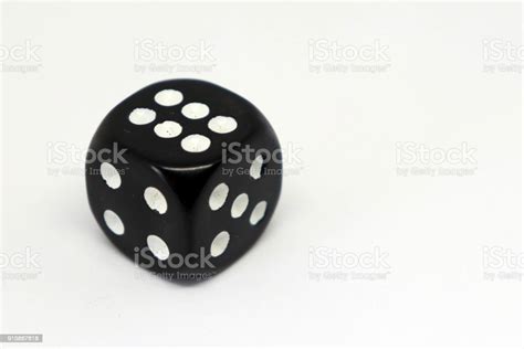 Black And White Dice Isolated On White Background Stock Photo