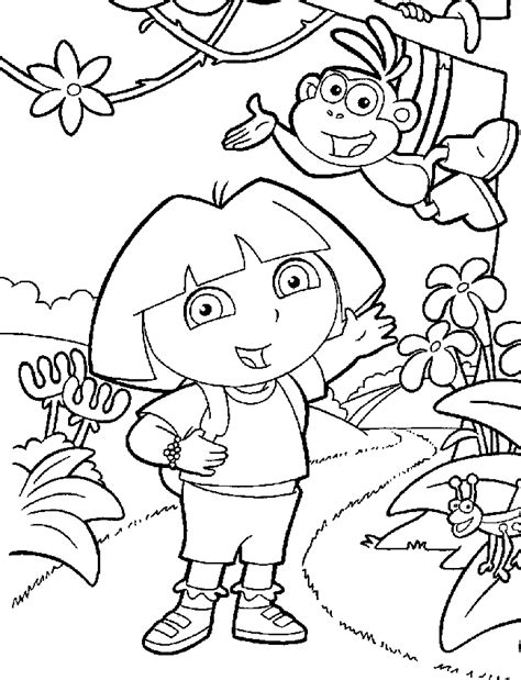 Dora The Explorer Color Page Cartoon Color Pages Printable Cartoon