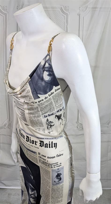 Sex And The City 2 Iconic John Galliano For Christian Dior Newsprint Dress For Sale At 1stdibs