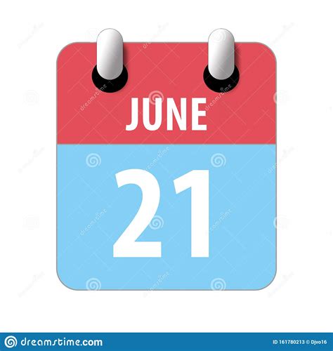 June 21st Day 20 Of Monthsimple Calendar Icon On White Background