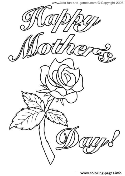 100% free spring coloring pages. Mothers Day Cards Rose Flower Coloring Pages Printable