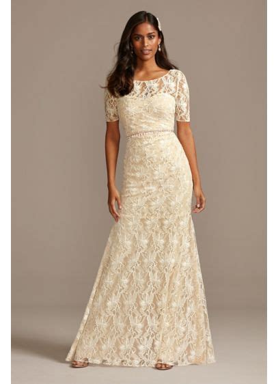 Illusion Sleeve Sweetheart Allover Lace Dress David S Bridal In 2020 Lace Dress Styles