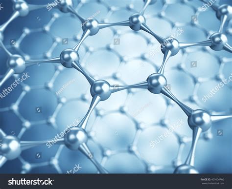 3d Illustration Graphene Atomic Structure Nanotechnology Stock