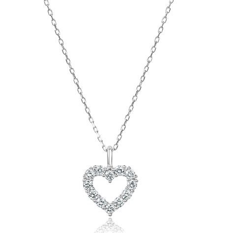 Open Heart Design Diamond Necklace 016ct Pravins