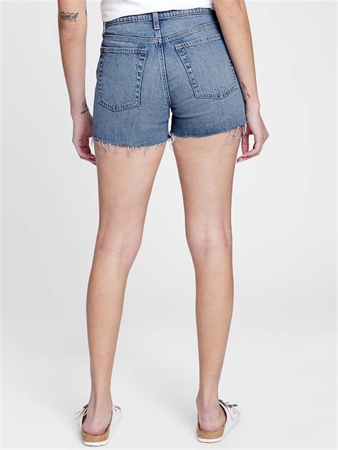 35 High Rise Destructed Cheeky Denim Shorts With Washwell Gap Factory