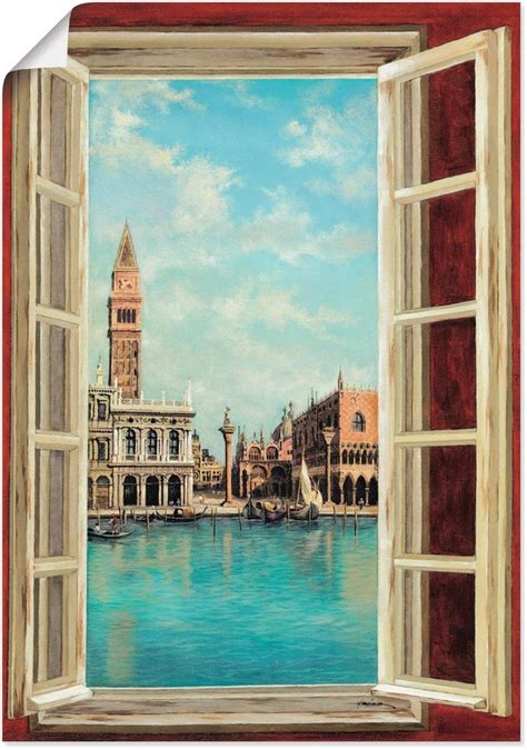 Artland Wandbild Fenster Mit Blick Auf Venedig Fensterblick 1 St Als Alubild Leinwandbild