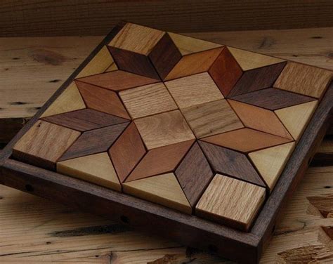 Small Wooden Quilters Puzzle For Home And Office Solid Etsy Wood