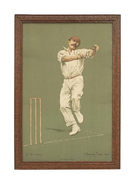 Set Of Six Chevallier Tayler Cricket Prints Of Famous Cricketers Wg