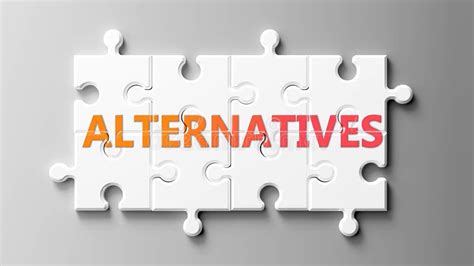 Alternatives Complex Like A Puzzle Pictured As Word Alternatives On A