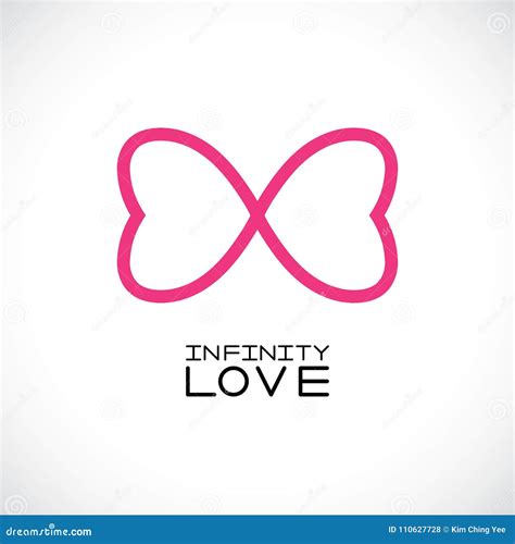 Infinite Love Symbol Endless Symbol Two Hearts Stock Vector