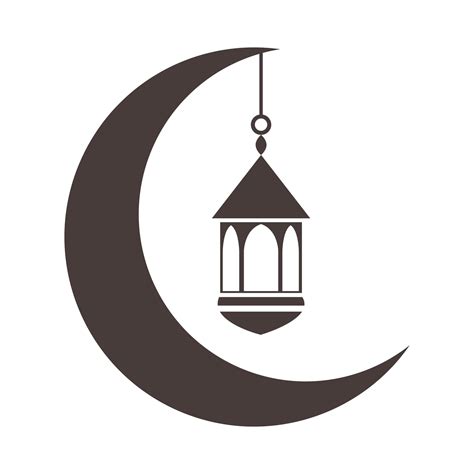 Half Moon With Lantern Ramadan Arabic Islamic Celebration Silhouette