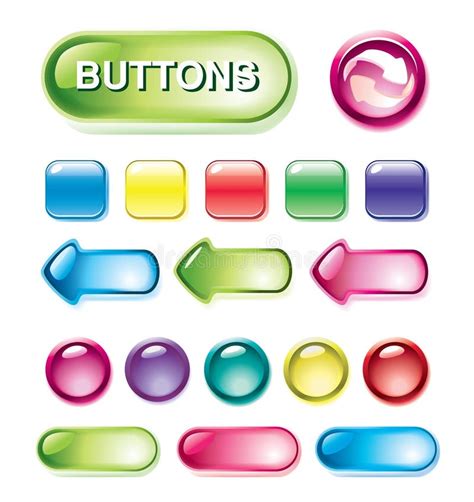 Glossy Buttons Stock Vector Illustration Of Chrome Illuminated 9255966