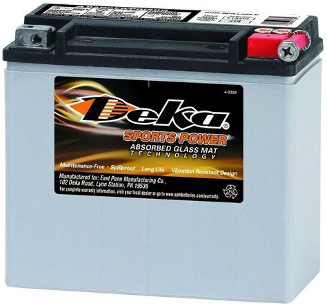 Deka Etx20l Agm Power Sport Battery 310 Cca Ebay