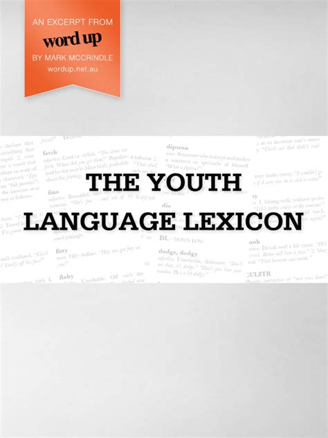 The Youth Language Lexicon Mccrindle Research Pdf Slang Adjective