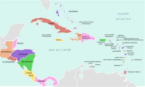 América Central Mapa Países E Características
