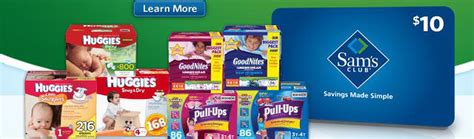 Sams Club Get 10 T Card With Select Diapers And Wipes Purchase