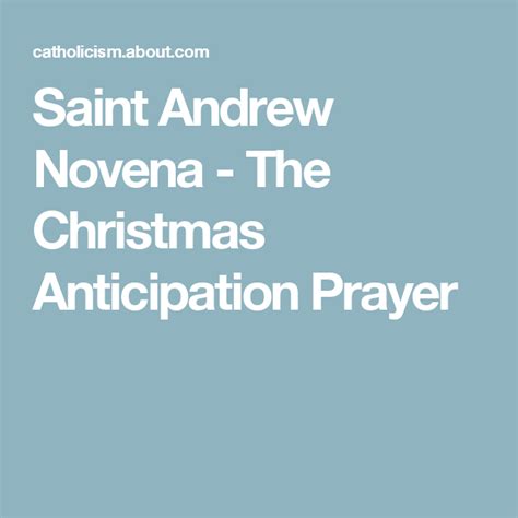 Learn About The Saint Andrew Christmas Novena Prayer Novena Novena