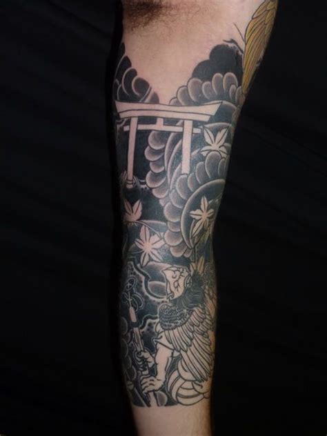 Japanese sleeve tattoo for ladies. Tattoo Sleeve Background Shading All the background shaded ...