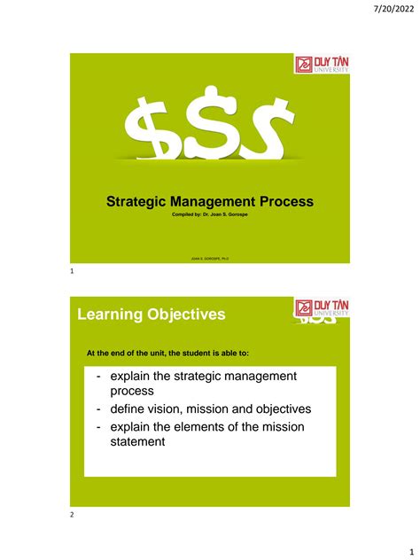 Solution Lec 2 Strategic Management Process Studypool