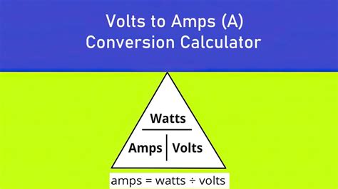 Volts To Amps Conversion Calculator