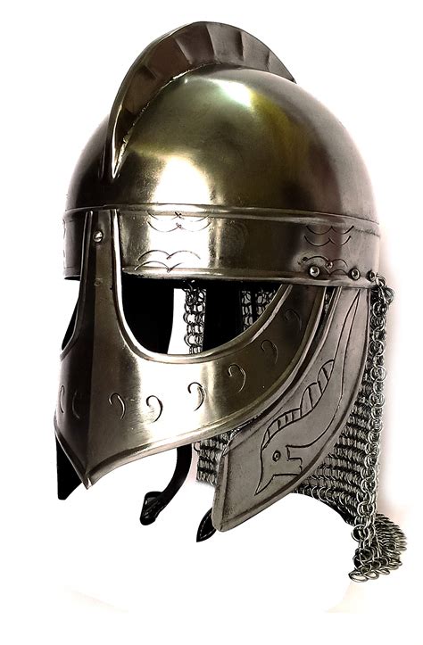 Buy Handcrafted Viking Wolf Armor Helmet Silver Finish Medieval Metal