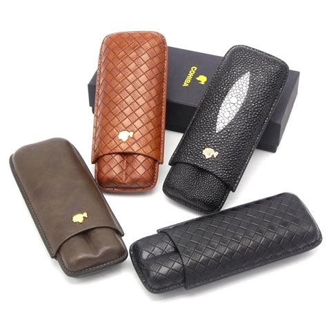 Tobacciana Collectibles Cohiba Cigar Holders Black Leather Holder 2