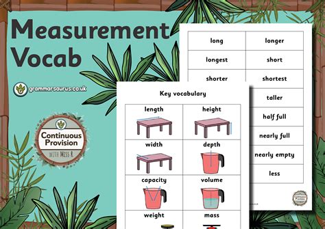 Continuous Provision Maths Measurement Vocab Grammarsaurus