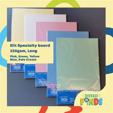 1pack Elit Specialty Board Velum Board Paper 220gsm Short And Long