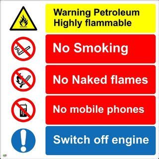 KPCM Warning Petroleum Highly Flammable No Smoking No Naked Flames No