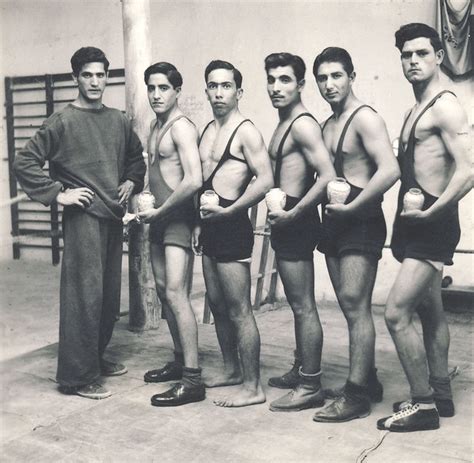 Persian Wrestling Champions Tehran Persia Iran September 1949 A