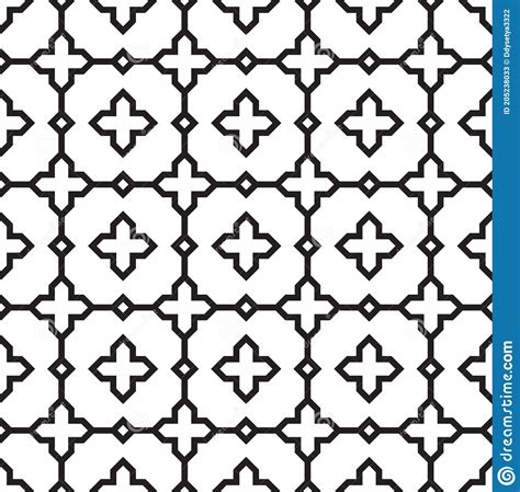 Seamless Pattern Of Geometric Tile Texture Stock Vector Illustration