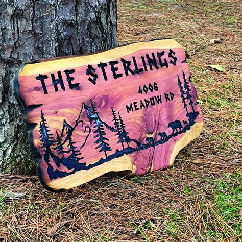 Live Edge Wood Sign Red Cedar Customized Personalized Etsy