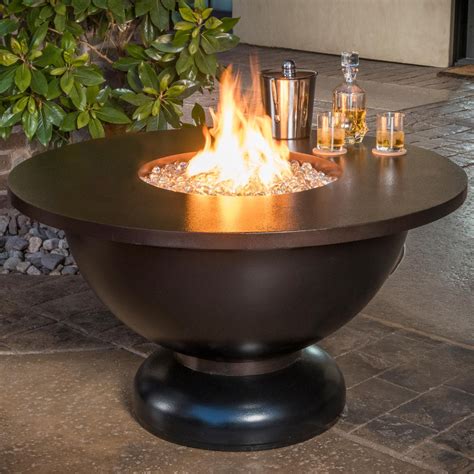 Cc Products Modish Bowl 48 Inch Round Natural Gas Fire Table Black