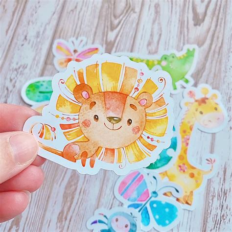 Cute Safari Animal Stickers Die Cut Sticker Collection Etsy