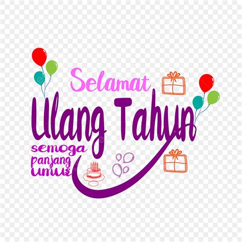 Happy Birthday Lettering Vector Png Images Happy Birthday Indonesian